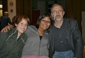 Leif with daughters at launch